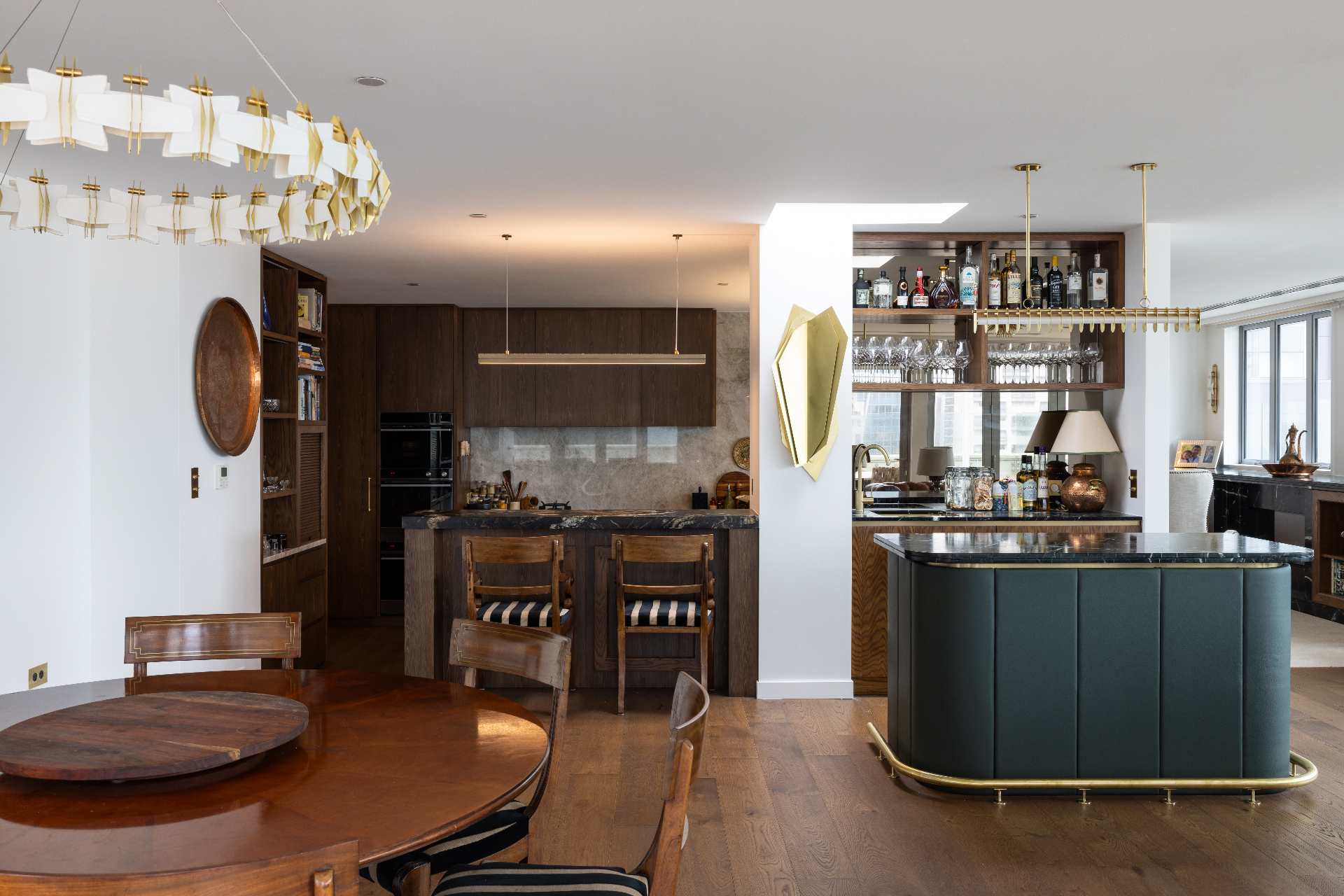 Designer kitchen with stone island and bar